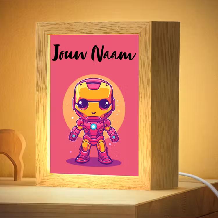 Nachtlampje met naam - Superheld - Jongens - Rood - Paars — 4