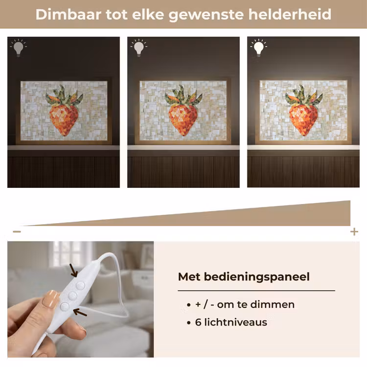 Tafellamp - Aardbei - Rood - Mozaïek - Fruit — 8