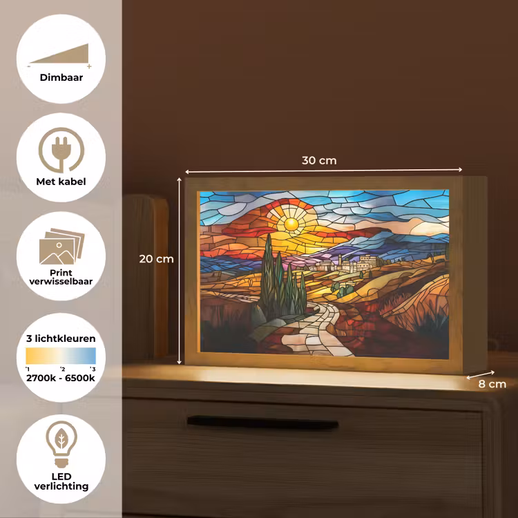 Tafellamp - Mozaïek - Zon - Landschap - Dorp — 7