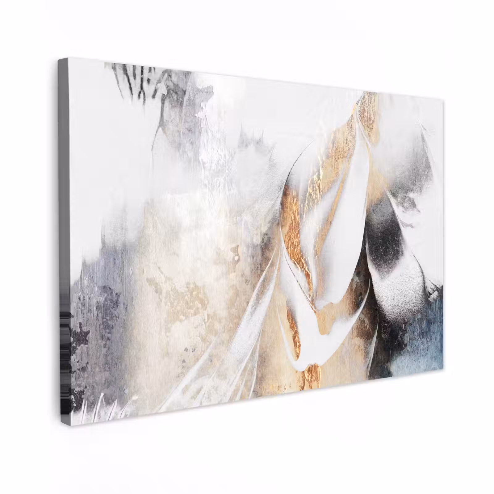 Canvas schilderij - Luxe - Abstract - Goud - Wit — 1