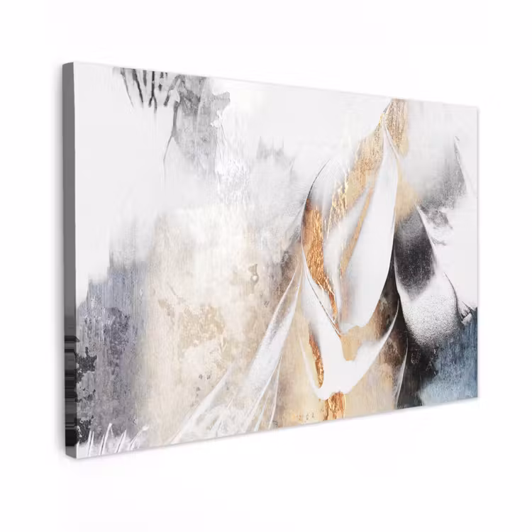 Canvas schilderij - Luxe - Abstract - Goud - Wit — 1