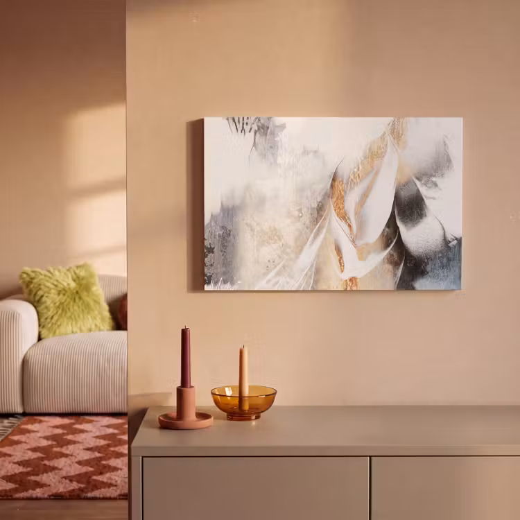 Canvas schilderij - Luxe - Abstract - Goud - Wit — 2