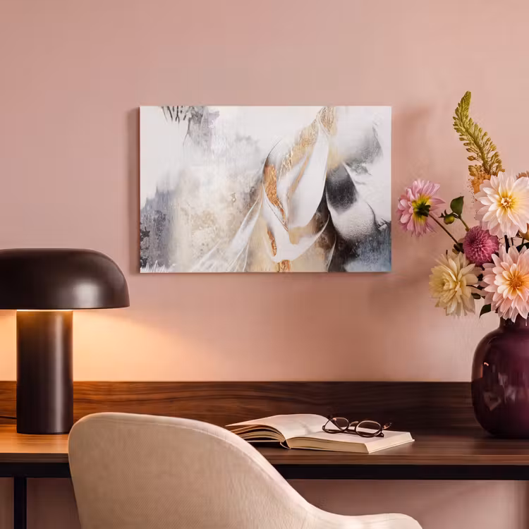 Canvas schilderij - Luxe - Abstract - Goud - Wit — 4