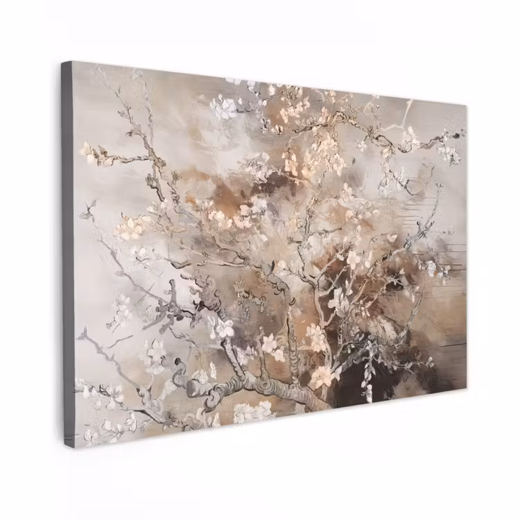 Canvas schilderij - Amandelbloesem - Kunst - Van Gogh - Beige - Abstract — 1