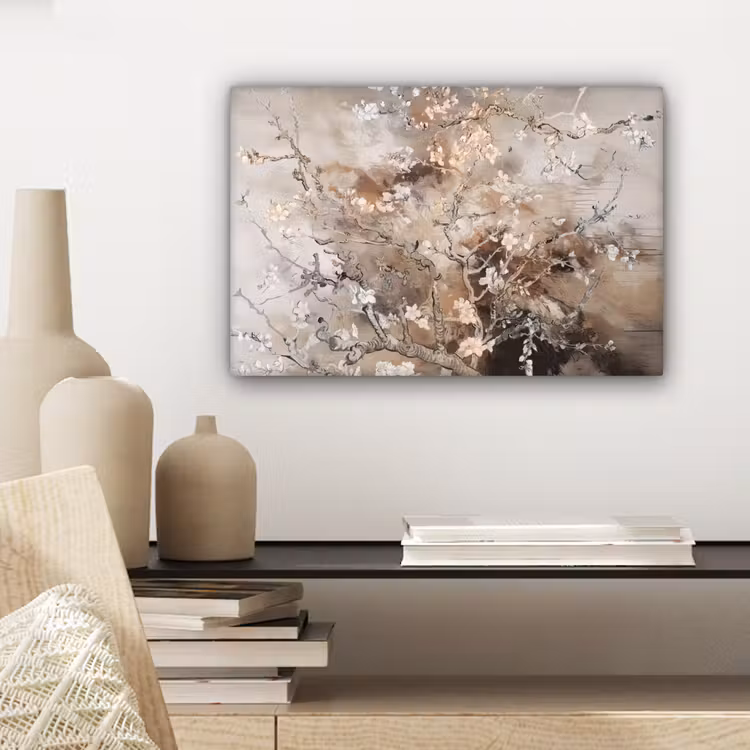 Canvas schilderij - Amandelbloesem - Kunst - Van Gogh - Beige - Abstract — 5