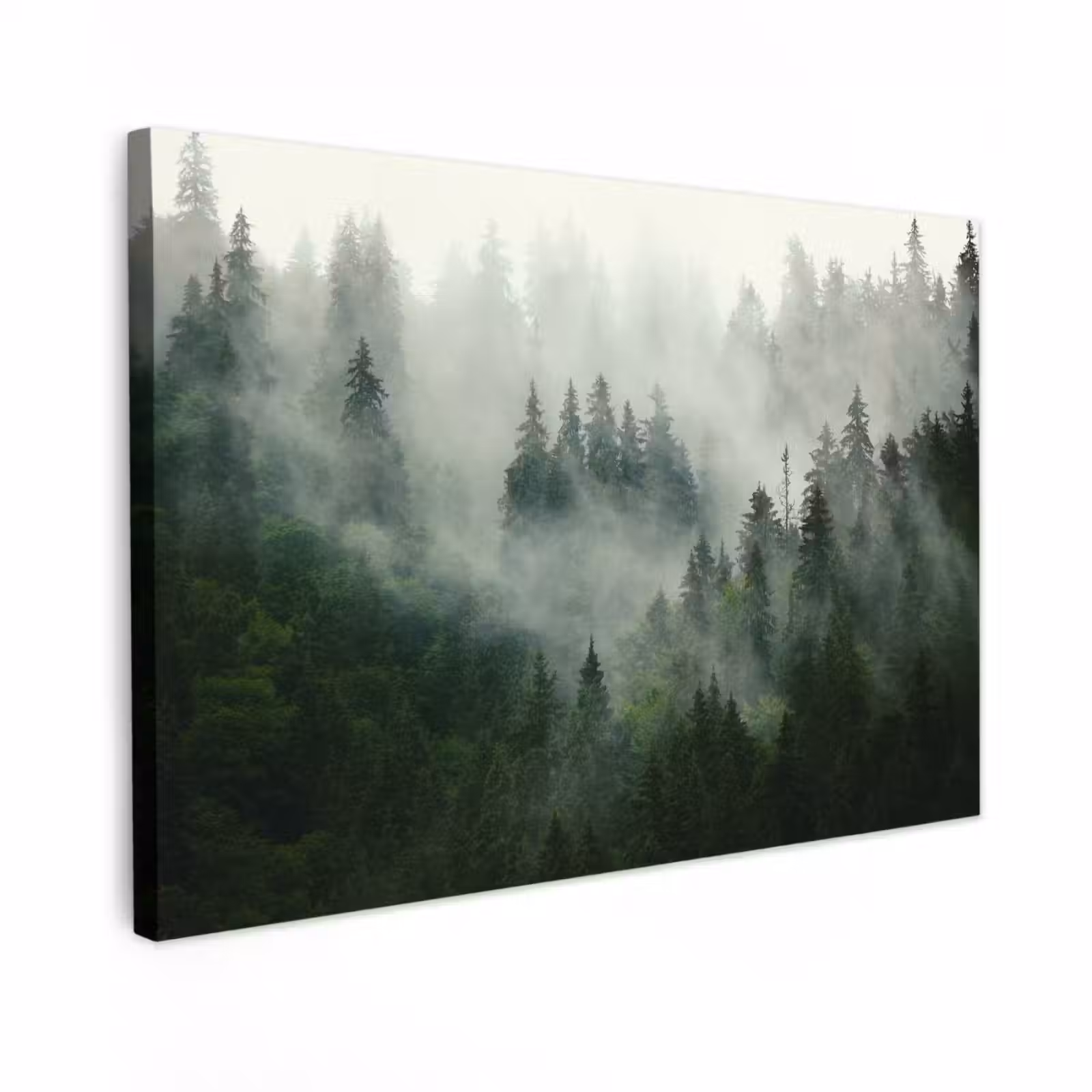 Canvas schilderij - Bos - Mist - Bomen - Natuur — 1