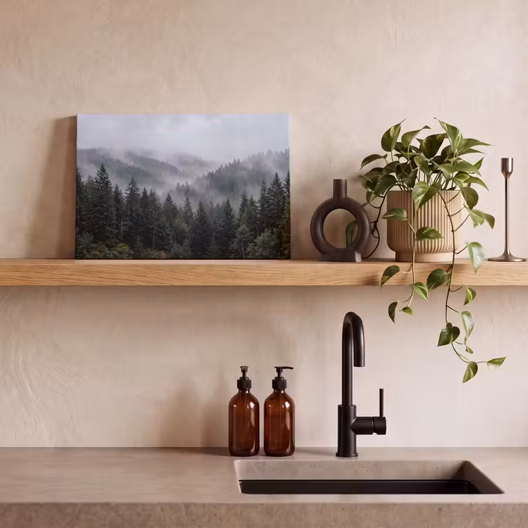 Canvas schilderij - Bos - Mist - Bomen - Natuur — 3