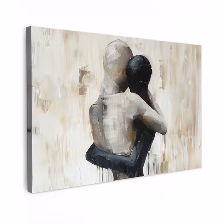 Canvas schilderij - Abstract - Kunst - Mensen - Beige — 1