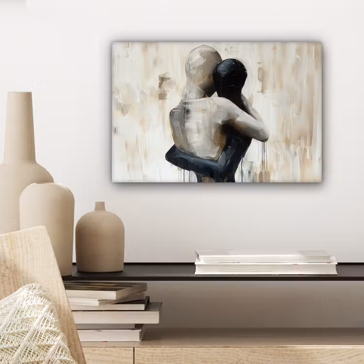 Canvas schilderij - Abstract - Kunst - Mensen - Beige — 5