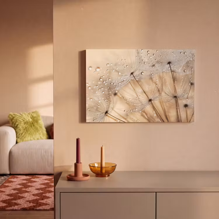 Canvas schilderij - Paardenbloem - Abstract - Natuur - Beige — 2