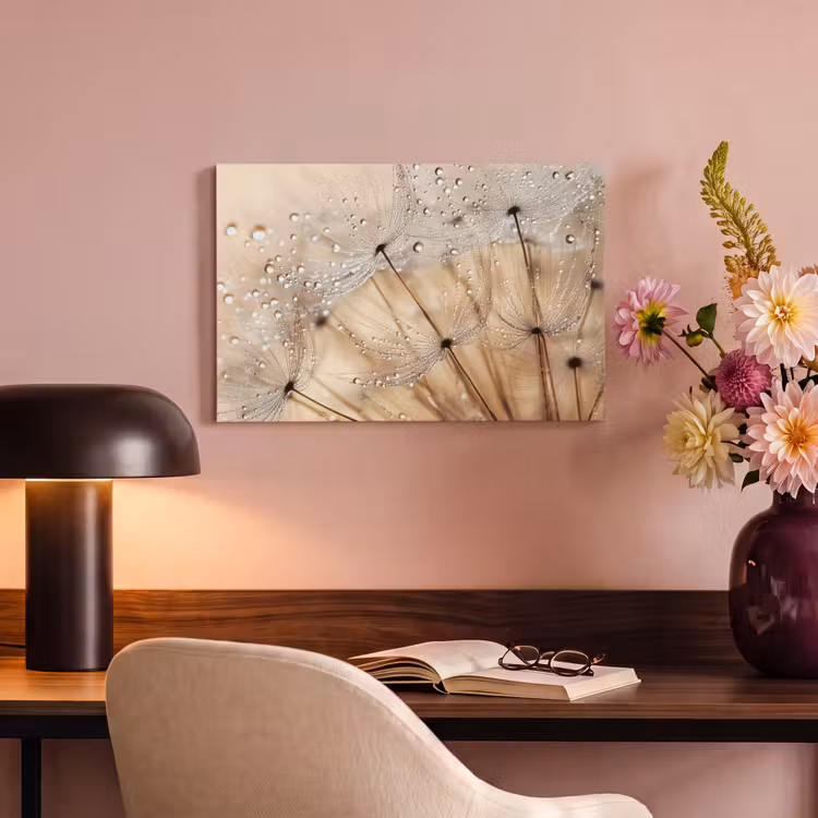 Canvas schilderij - Paardenbloem - Abstract - Natuur - Beige — 4