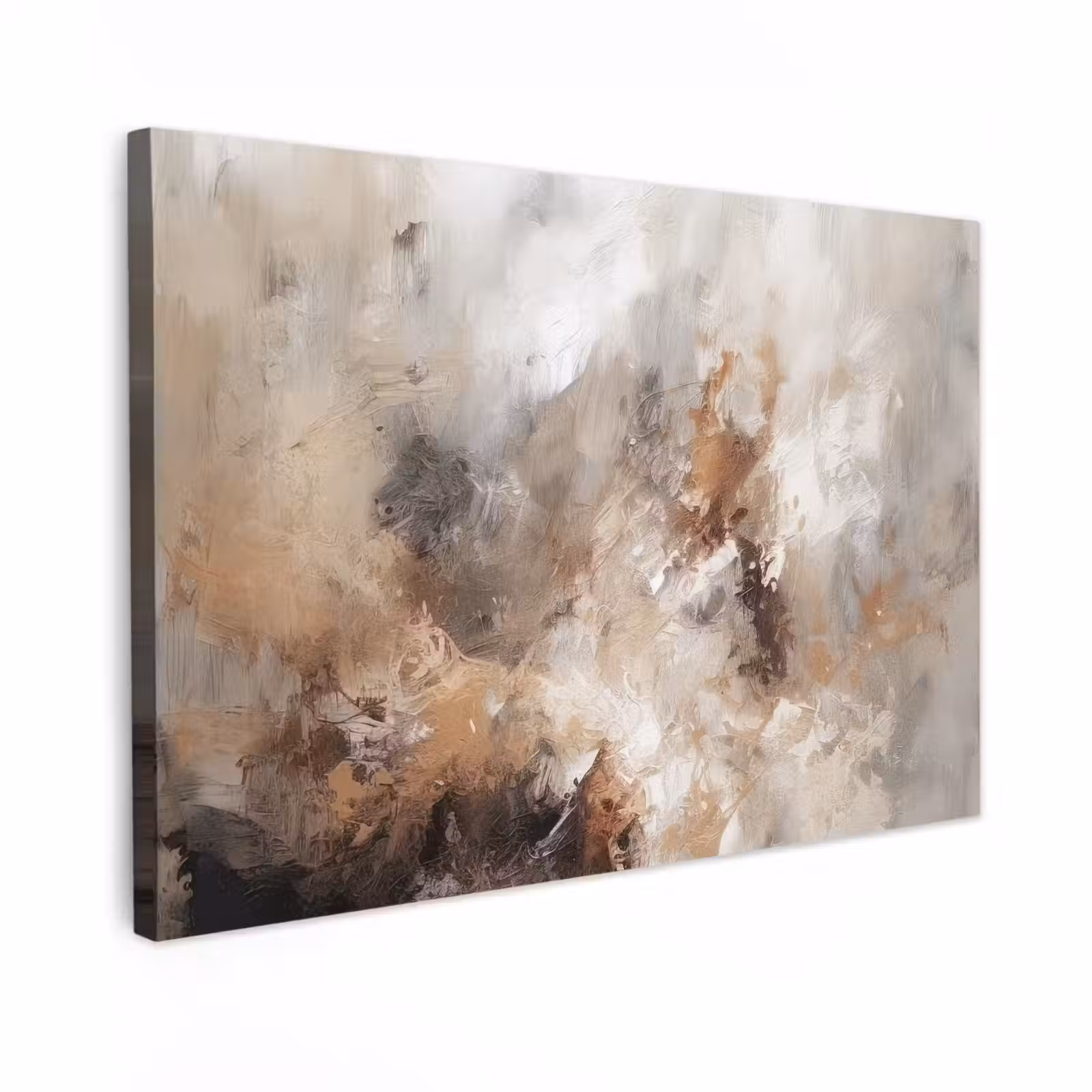 Canvas schilderij - Verf - Abstract - Beige - Kunst — 1