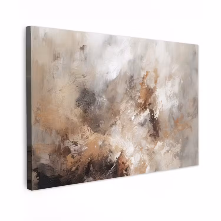 Canvas schilderij - Verf - Abstract - Beige - Kunst — 1