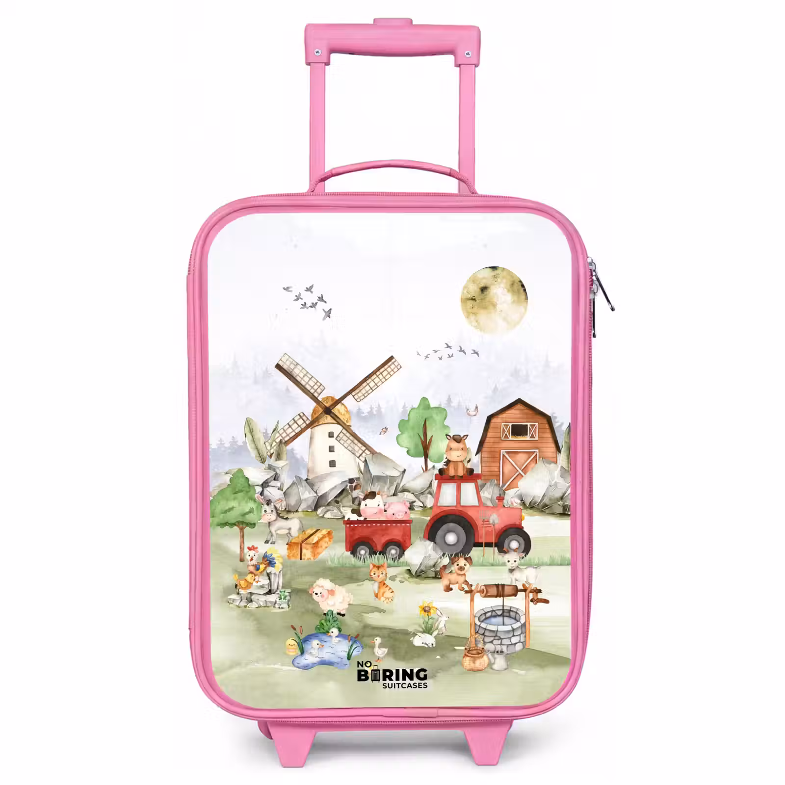 Kinderkoffer - Roze - dieren op een boederij — 1