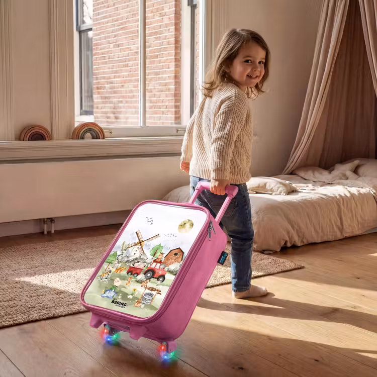 Kinderkoffer - Roze - dieren op een boederij — 3