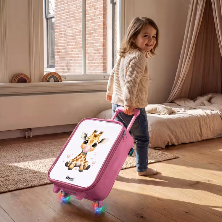 Kinderkoffer - Roze - Giraffe met roze kauwgombal — 3