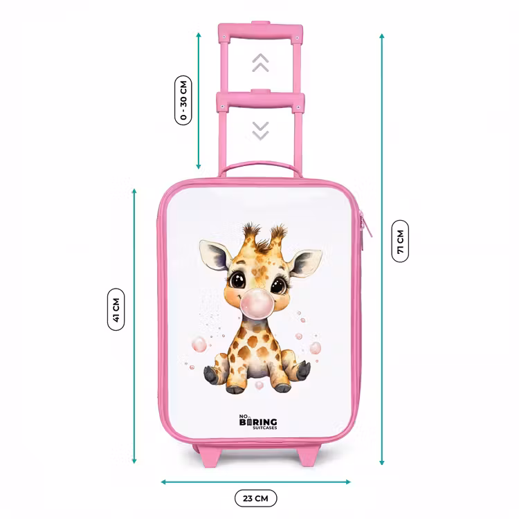 Kinderkoffer - Roze - Giraffe met roze kauwgombal — 5