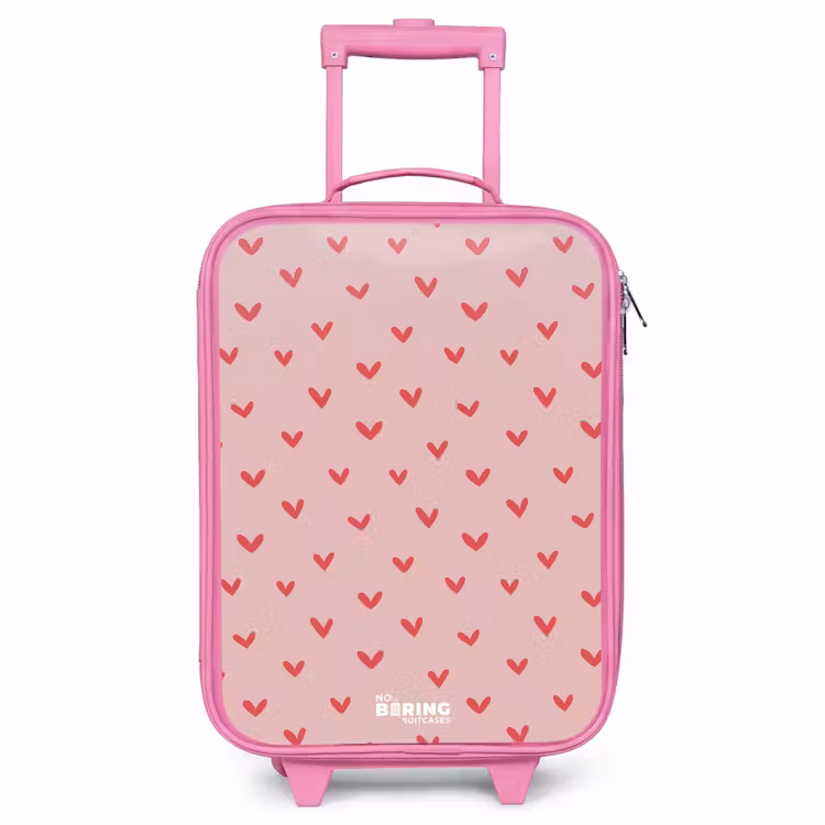 Kinderkoffer - Roze - Hartjespatroon met roze kleuren — 1