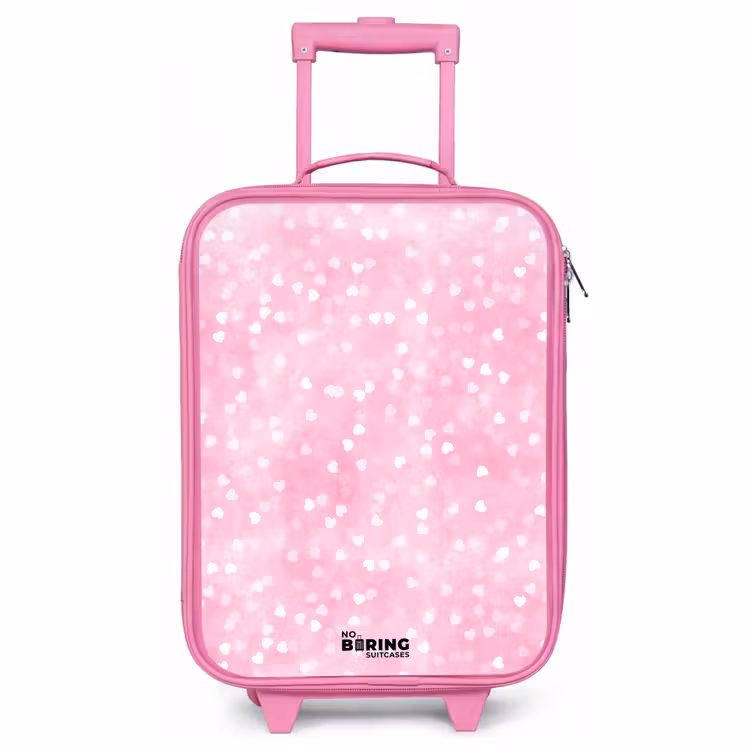 Kinderkoffer - Roze - Roze glitter hartjes — 1