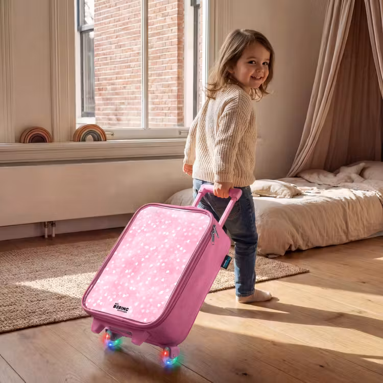 Kinderkoffer - Roze - Roze glitter hartjes — 3