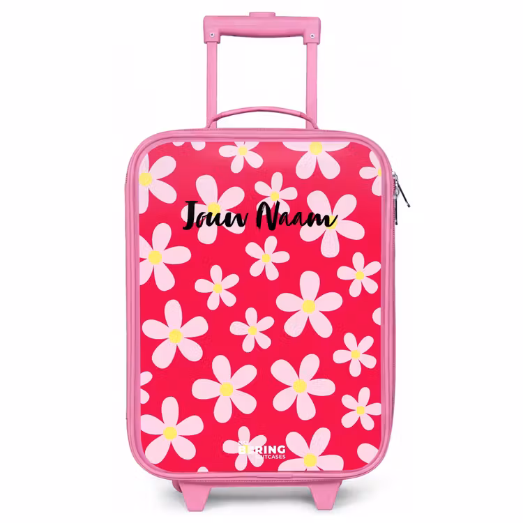 Kinderkoffer - Roze - Madeliefjesmania hotpink — 1