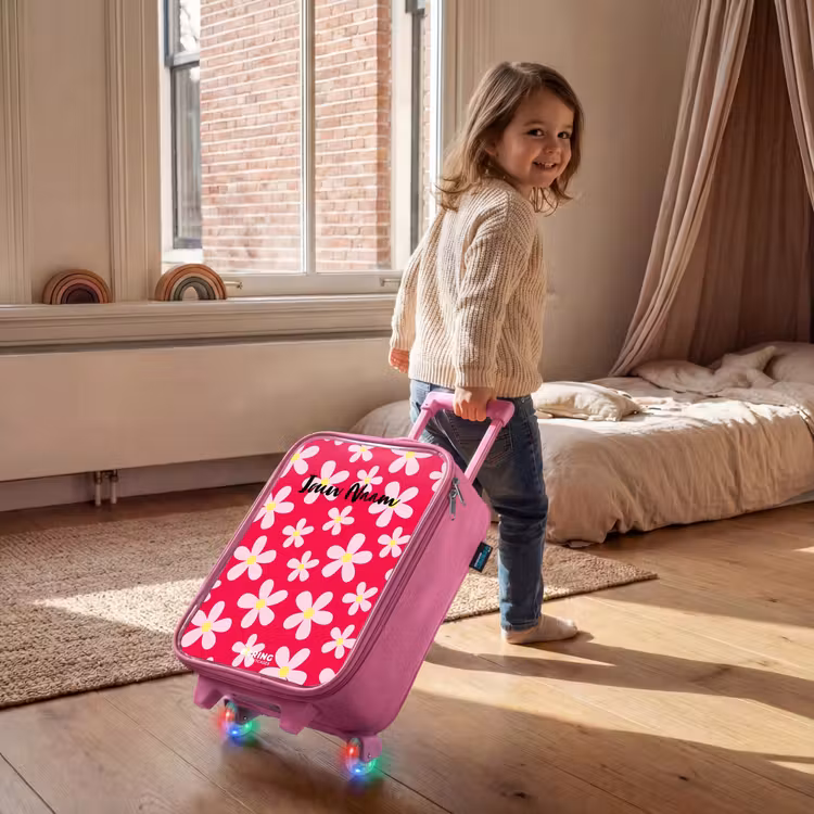 Kinderkoffer - Roze - Madeliefjesmania hotpink — 3