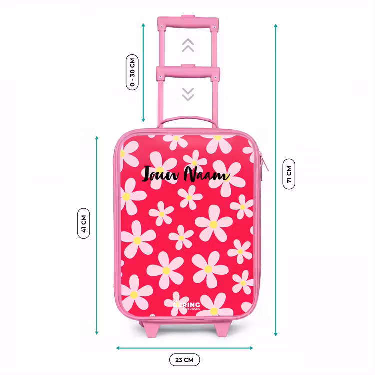 Kinderkoffer - Roze - Madeliefjesmania hotpink — 5