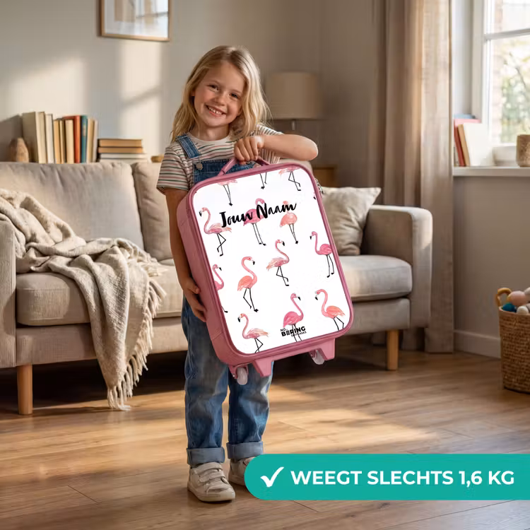 Kinderkoffer - Roze - Flamingo feestje — 2