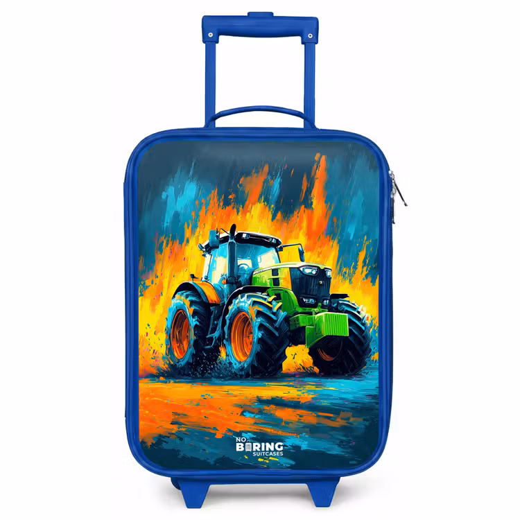 Kinderkoffer - Blauw - Tractor - Groen - Abstract - Penseelstreken — 1