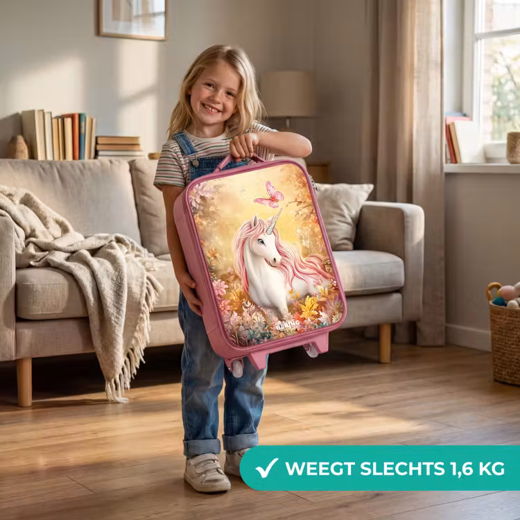 Kinderkoffer - Roze - Eenhoorn - Vlinder - Roze - Manen — 2