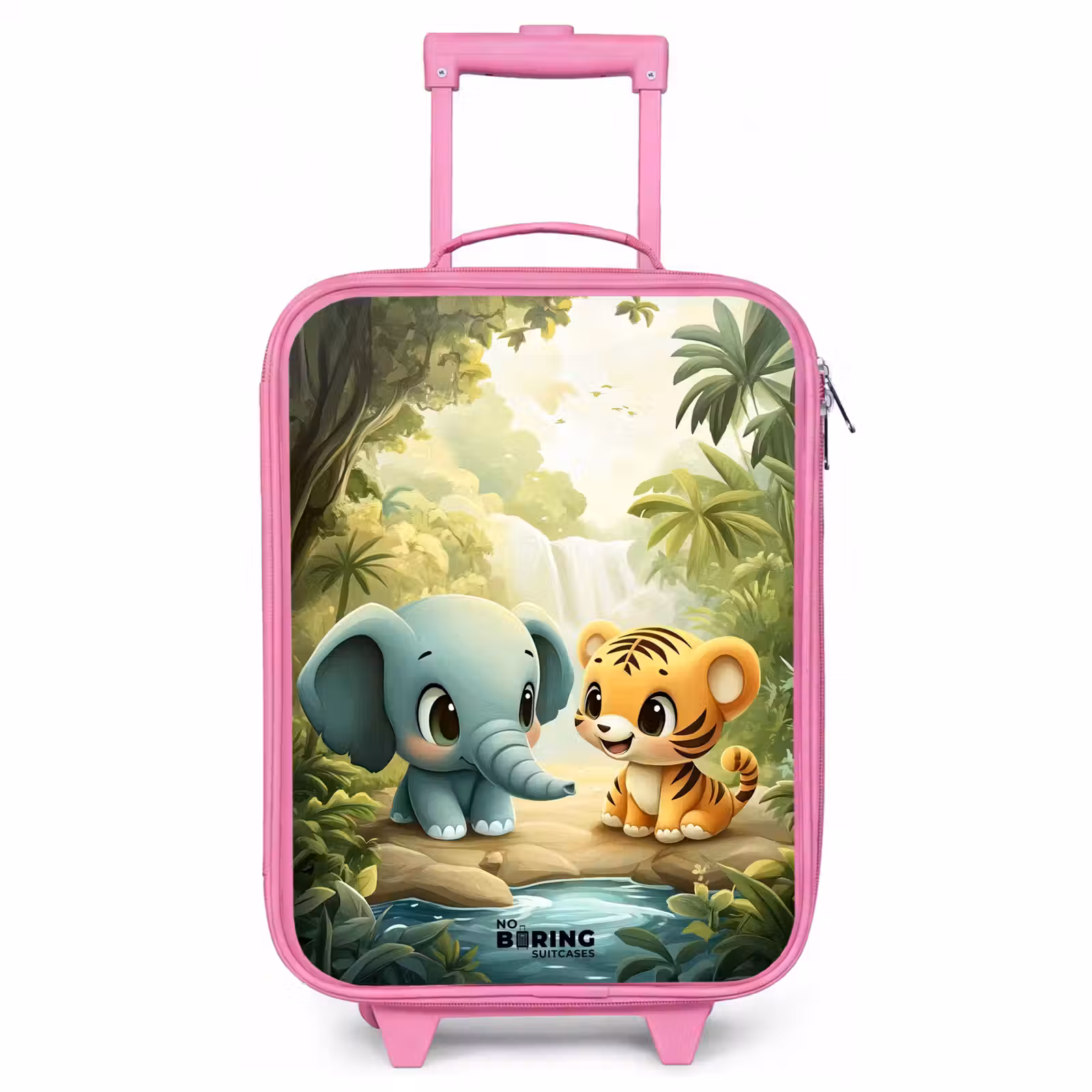 Kinderkoffer - Roze - Olifant - Tijger - Bos - Jungle — 1