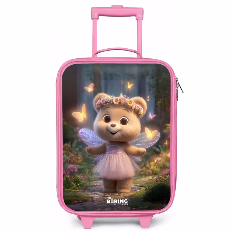 Kinderkoffer - Roze - Beer - Vlinders - Bos - Fairy — 1
