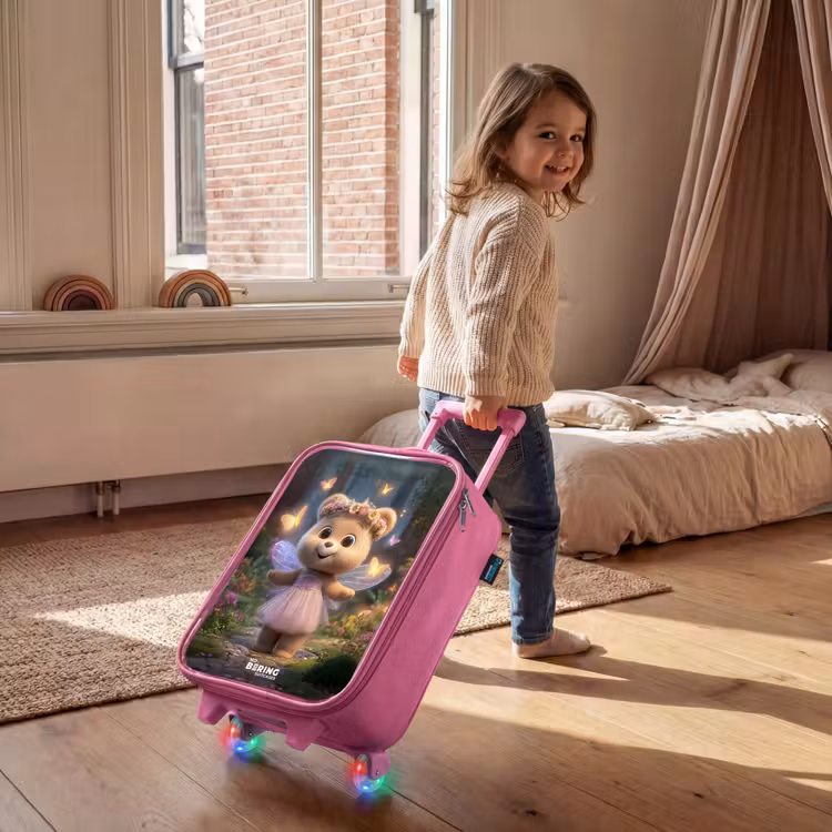 Kinderkoffer - Roze - Beer - Vlinders - Bos - Fairy — 3