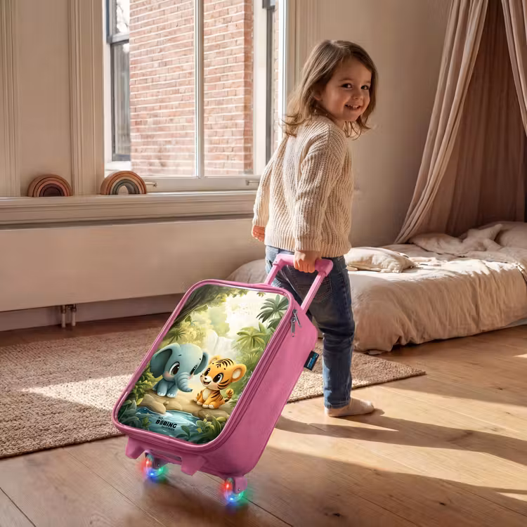 Kinderkoffer - Roze - Olifant - Tijger - Bos - Jungle — 3