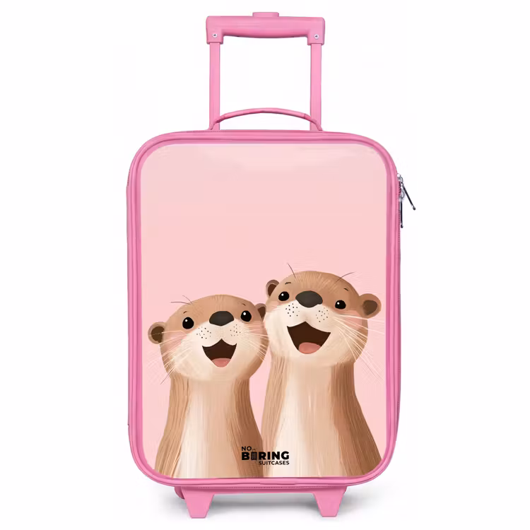 Kinderkoffer - Roze - Otters - Lachen - Roze - Illustratie — 1
