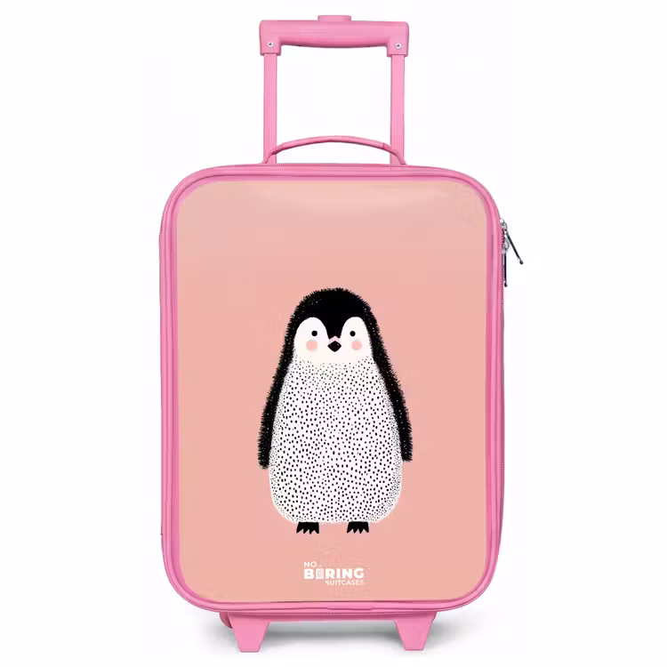 Kinderkoffer - Roze - Pinguïn - Stippen - Roze - Minimalistisch — 1