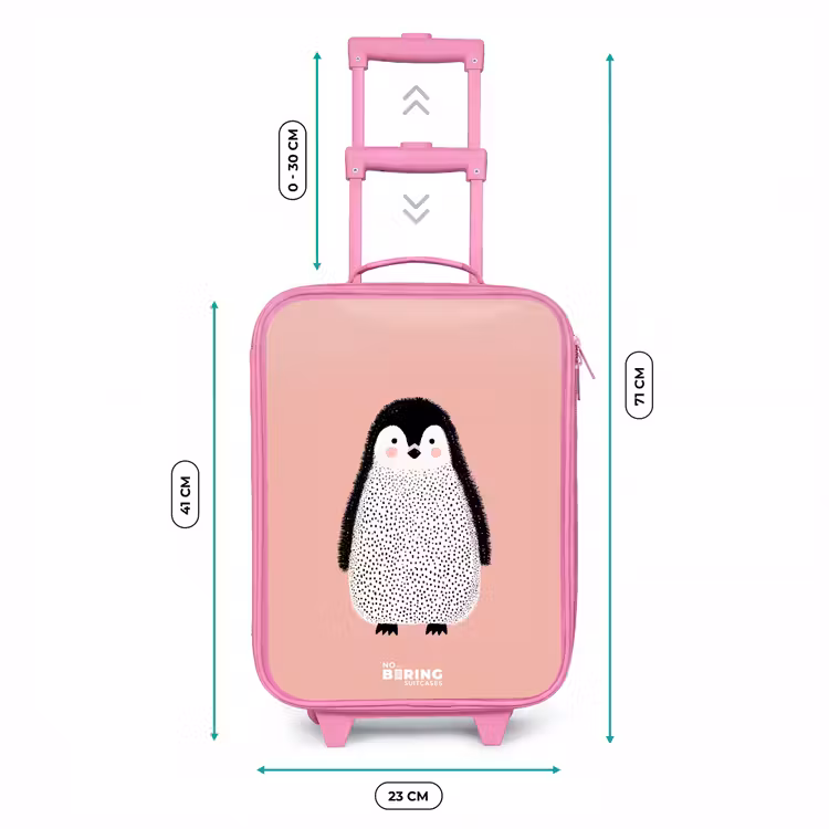 Kinderkoffer - Roze - Pinguïn - Stippen - Roze - Minimalistisch — 5
