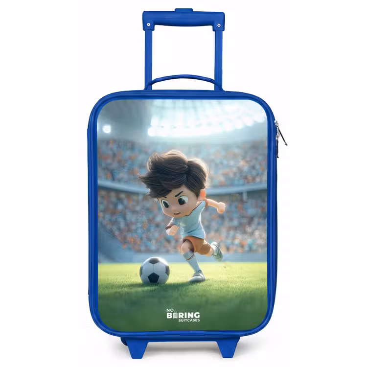 Kinderkoffer - Blauw - Jongen - Voetbal - Stadion - Zonlicht — 1
