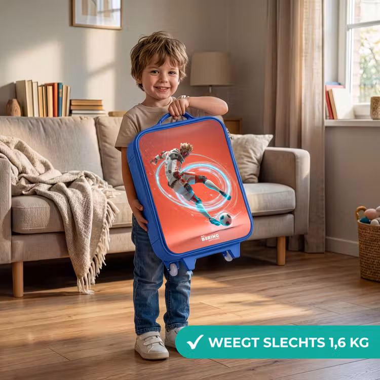 Kinderkoffer - Blauw - Voetbal - Jongen - Rood - Lichtcirkel — 2