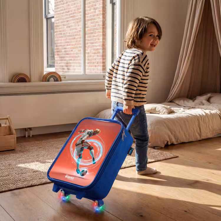 Kinderkoffer - Blauw - Voetbal - Jongen - Rood - Lichtcirkel — 3