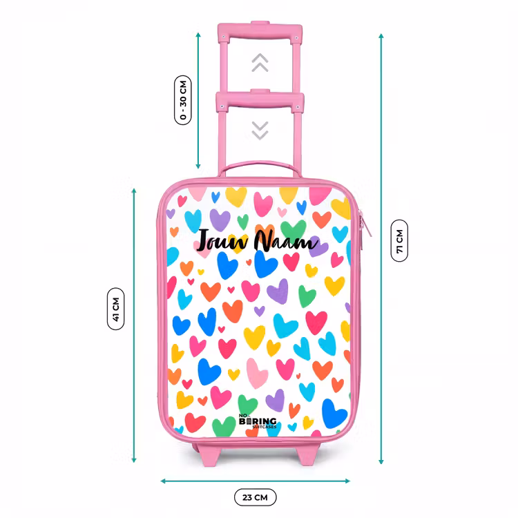 Kinderkoffer - Roze - Gekleurde hartjes — 5