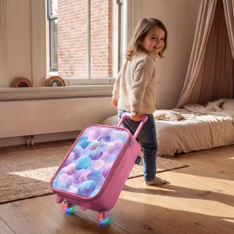 Kinderkoffer - Roze - Gekleurde schelpen op een paarse achtergrond — 3
