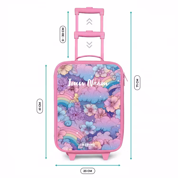 Kinderkoffer - Roze - Illustratie van wolken, regenbogen en bloemen — 5