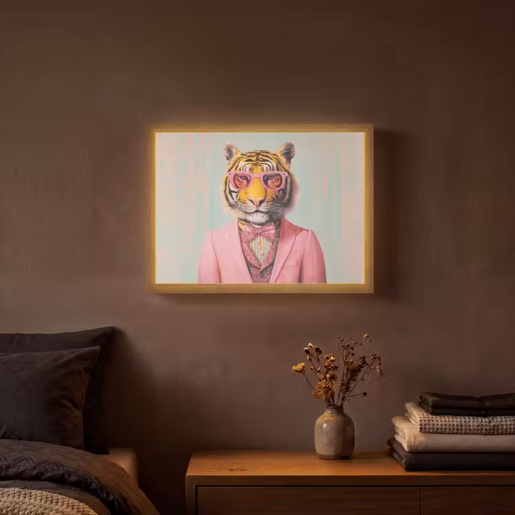 Lightbox - Wandlamp - Tijger - Strik - Jasje - Roze — 3
