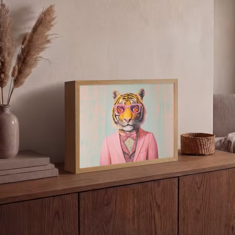Lightbox - Wandlamp - Tijger - Strik - Jasje - Roze — 4