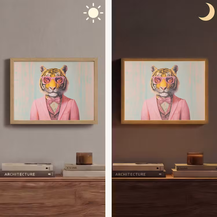 Lightbox - Wandlamp - Tijger - Strik - Jasje - Roze — 6