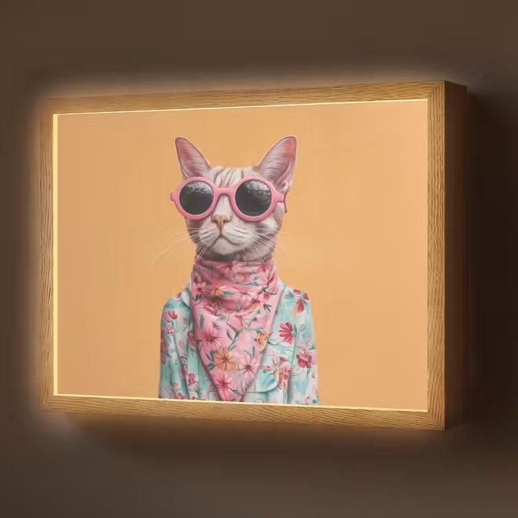 Lightbox - Wandlamp - Zonnebril - Kat - Sjaal - Bloemen — 1
