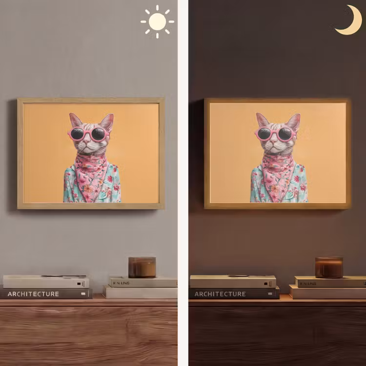 Lightbox - Wandlamp - Zonnebril - Kat - Sjaal - Bloemen — 6
