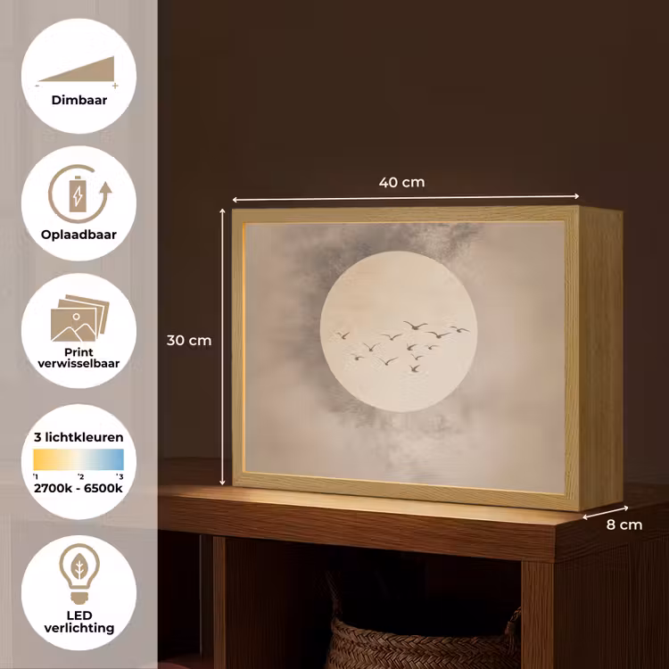 Lightbox - Wandlamp - Vogel - Beige - Japandi — 10