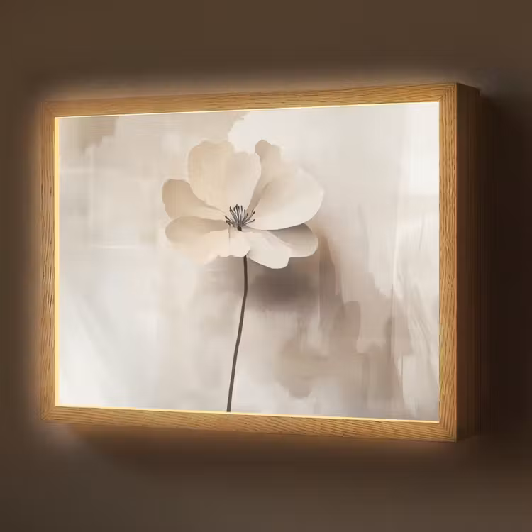 Lightbox - Wandlamp - Bloem - Beige - Verf - Schaduw — 1